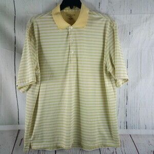 Nicklaus Mens Yellow Striped Golf Polo Shirt Size XL